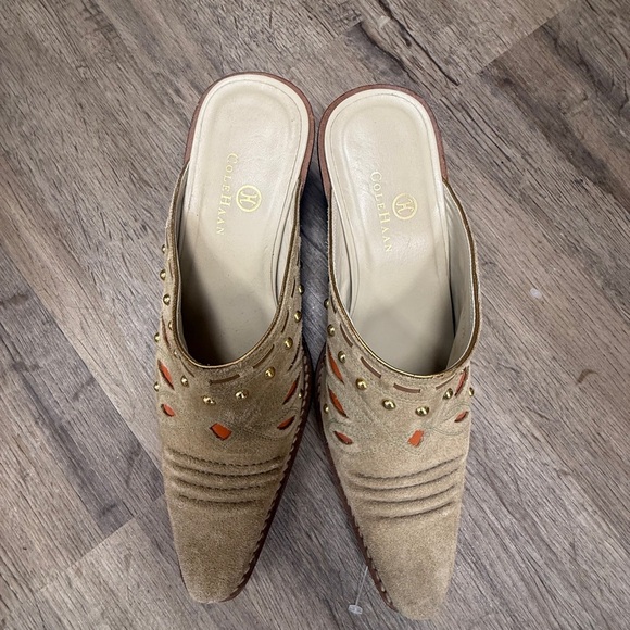 Cole Haan Women's Tan Mules with Gold Accents - Picture 1 of 3